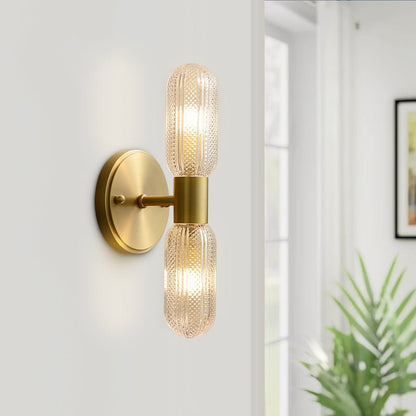 Feather Glass Wall Sconce Brass Finish Modern | Mirelix