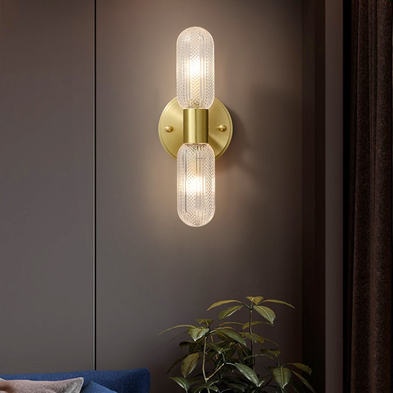 Feather Glass Wall Sconce Brass Finish Modern | Mirelix