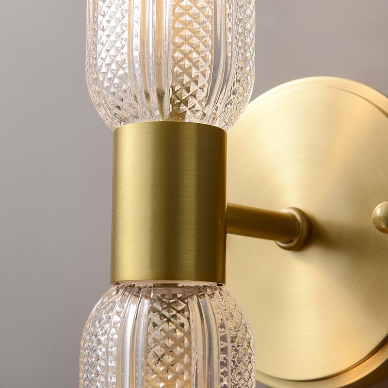 Feather Glass Wall Sconce Brass Finish Modern | Mirelix