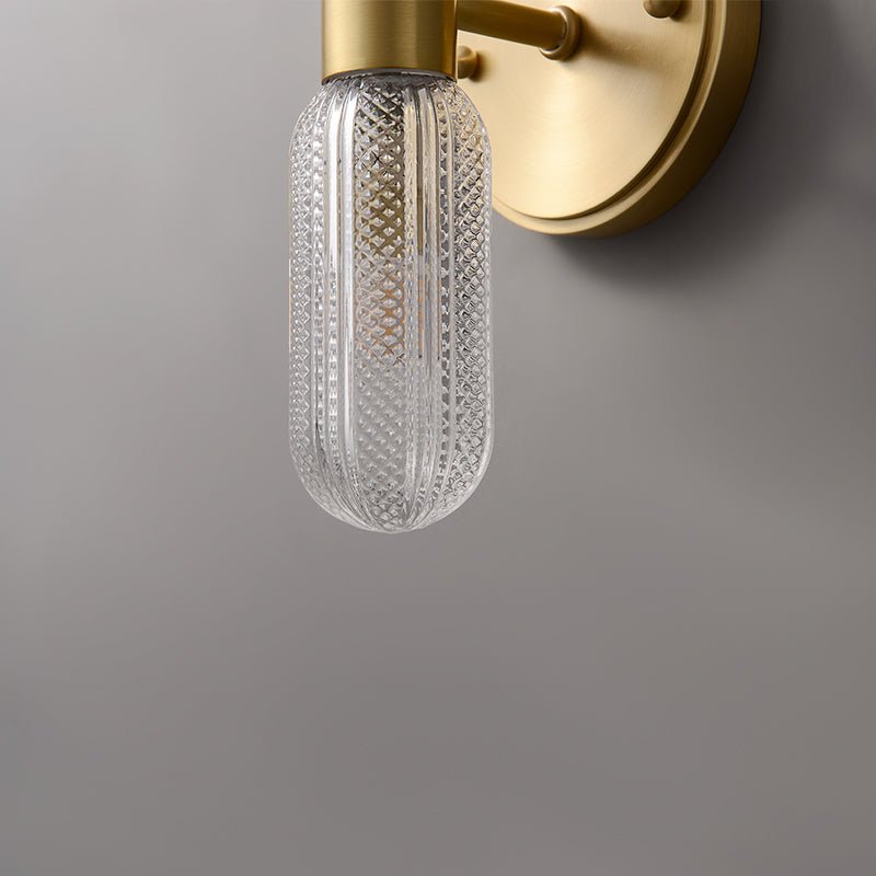 Feather Glass Wall Sconce Brass Finish Modern | Mirelix