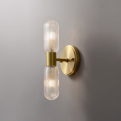 Feather Glass Wall Sconce Brass Finish Modern | Mirelix