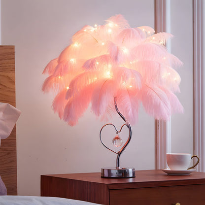 Feather Shade LED Table Lamp Romantic Style | Norali