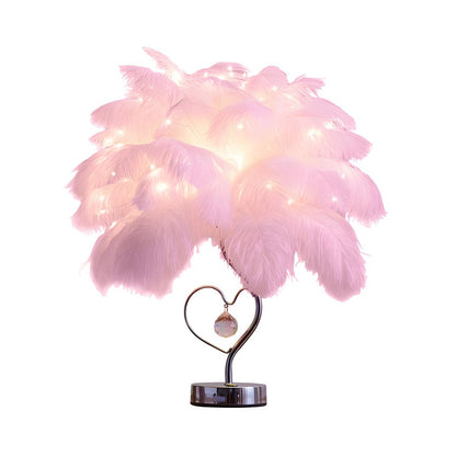 Feather Shade LED Table Lamp Romantic Style | Norali