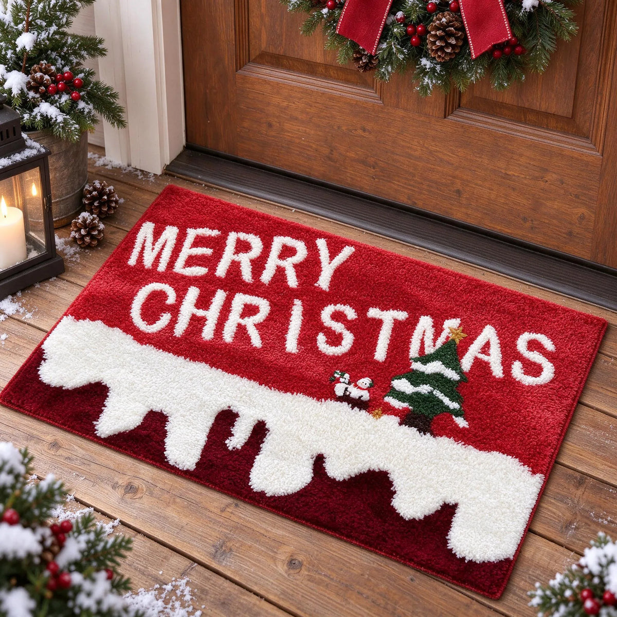 Festive Christmas Welcome Door Mat