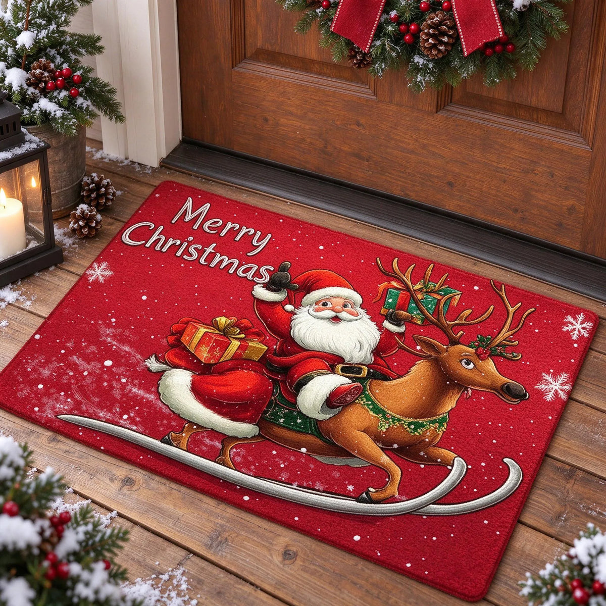 Festive Christmas Welcome Door Mat