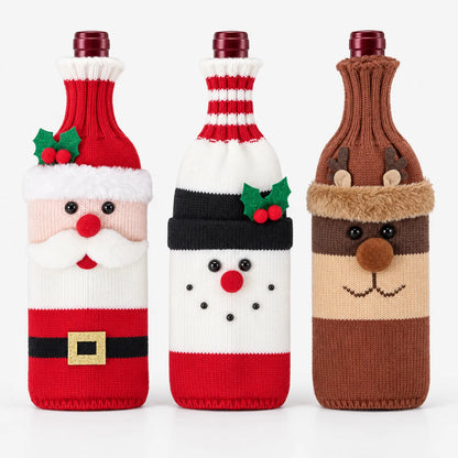 Festive Christmas Wine Bottle Cover