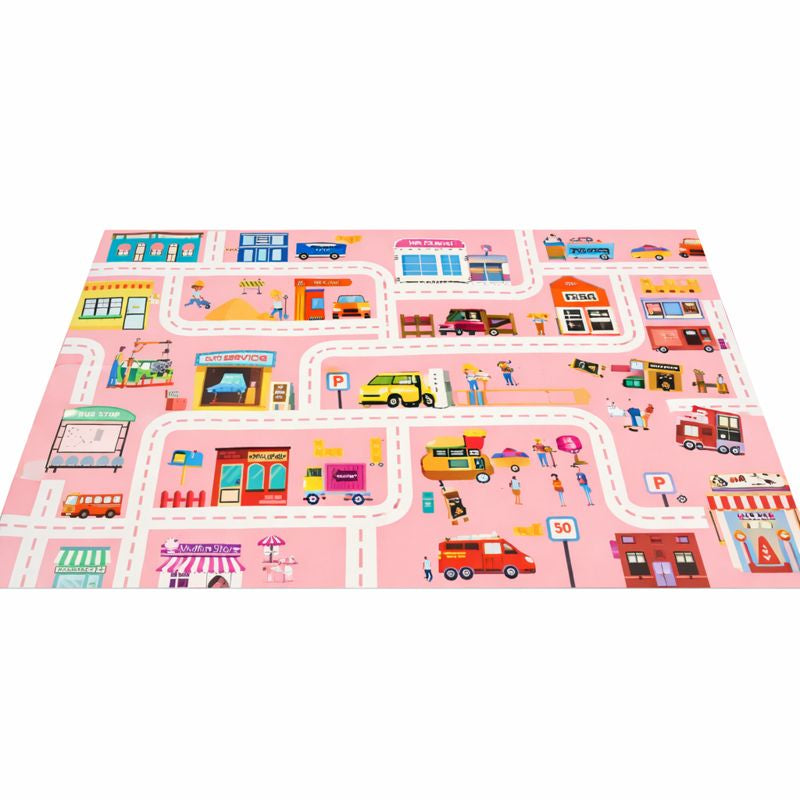 Flannel City Road Print Play Mat Rug for Kids Room Indoor | Melvica