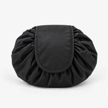 Flat Lay Drawstring Cosmetic Bag