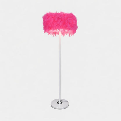 Floor Lamp Fabric Drum Shade Modern Interior Lighting | Zoreva