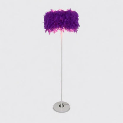 Floor Lamp Fabric Drum Shade Modern Interior Lighting | Zoreva
