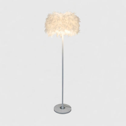 Floor Lamp Fabric Drum Shade Modern Interior Lighting | Zoreva
