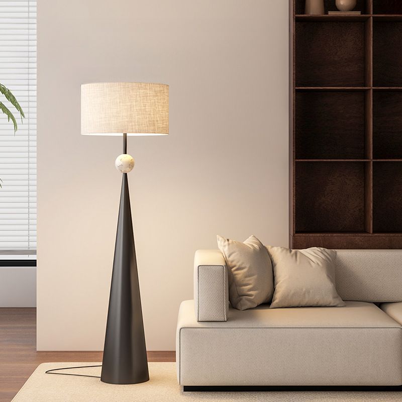 Floor Lamp Fabric Shade Modern Home Interior Lighting | Norvian