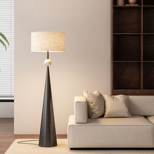 Floor Lamp Fabric Shade Modern Home Interior Lighting | Norvian