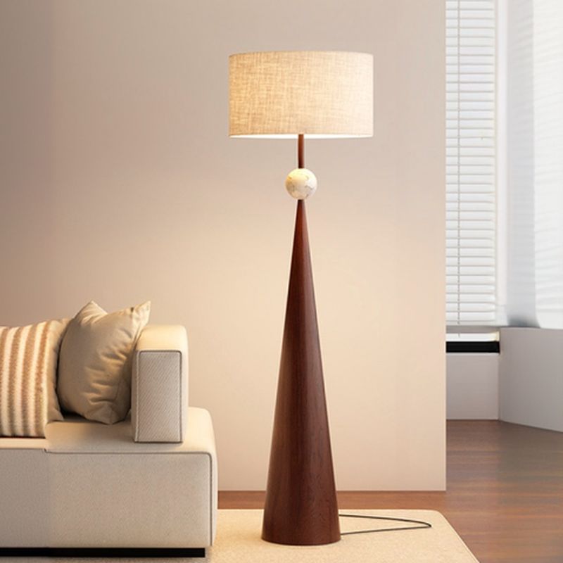 Floor Lamp Fabric Shade Modern Home Interior Lighting | Norvian