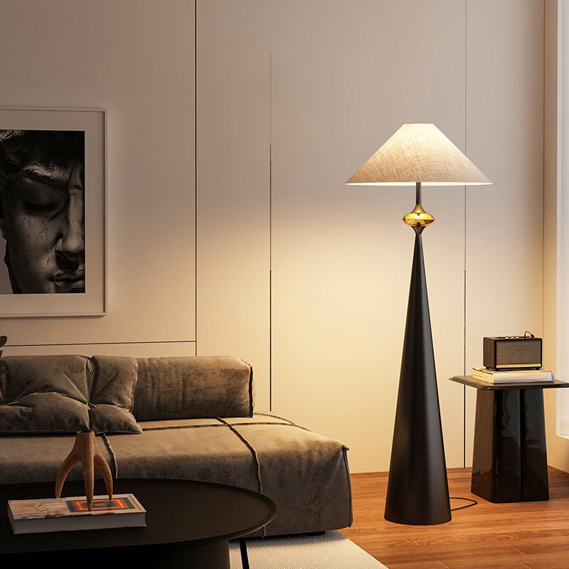 Floor Lamp Fabric Shade Modern Home Interior Lighting | Norvian