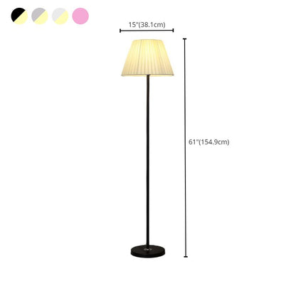 Floor Lamp Metal Fabric Shade Remote Control Lighting | Vensora