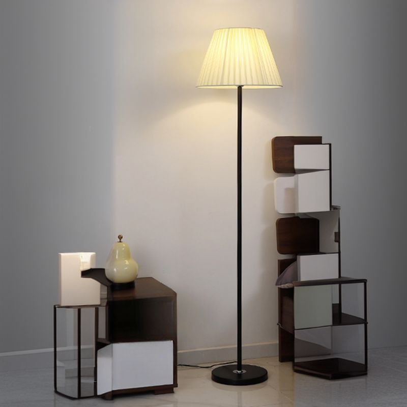 Floor Lamp Metal Fabric Shade Remote Control Lighting | Vensora