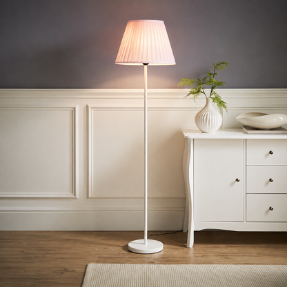 Floor Lamp Metal Fabric Shade Remote Control Lighting | Vensora