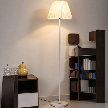 Floor Lamp Metal Fabric Shade Remote Control Lighting | Vensora