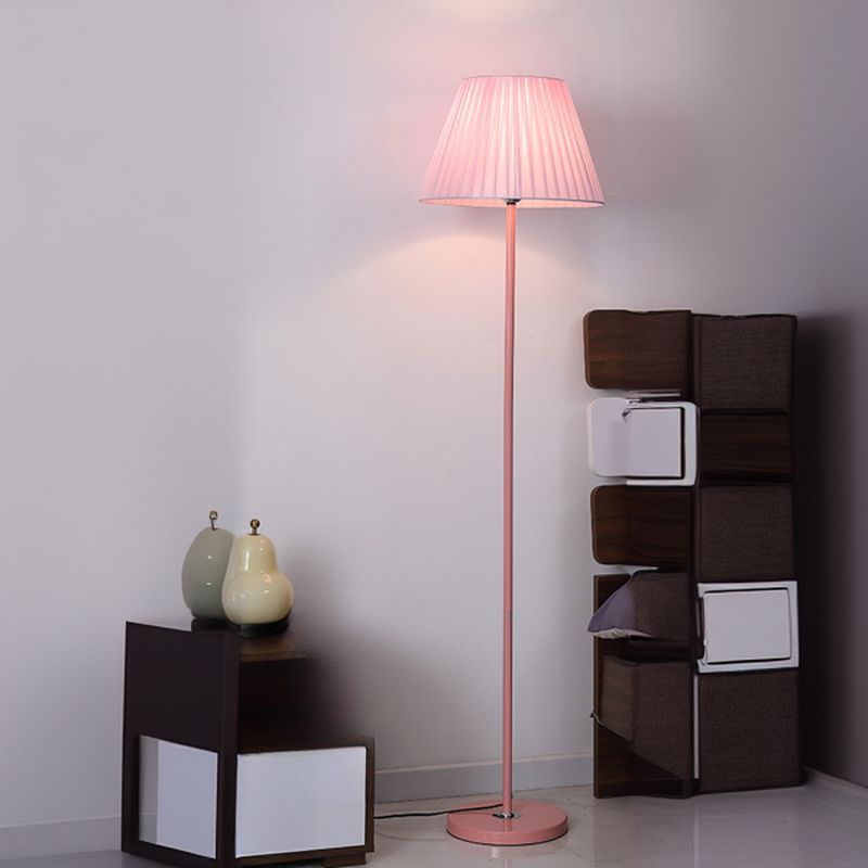 Floor Lamp Metal Fabric Shade Remote Control Lighting | Vensora
