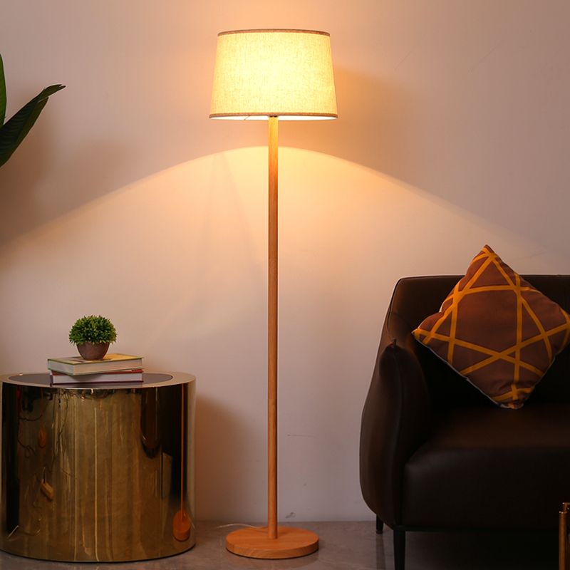 Floor Lamp Metal Frame Fabric Shade Modern Lighting | Kelvora
