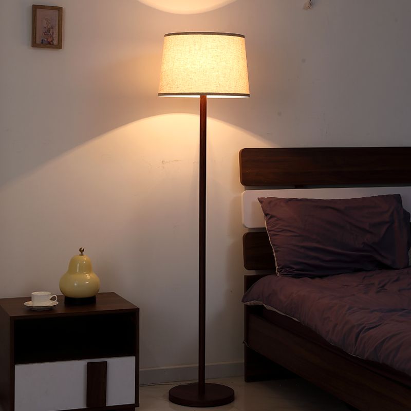 Floor Lamp Metal Frame Fabric Shade Modern Lighting | Kelvora