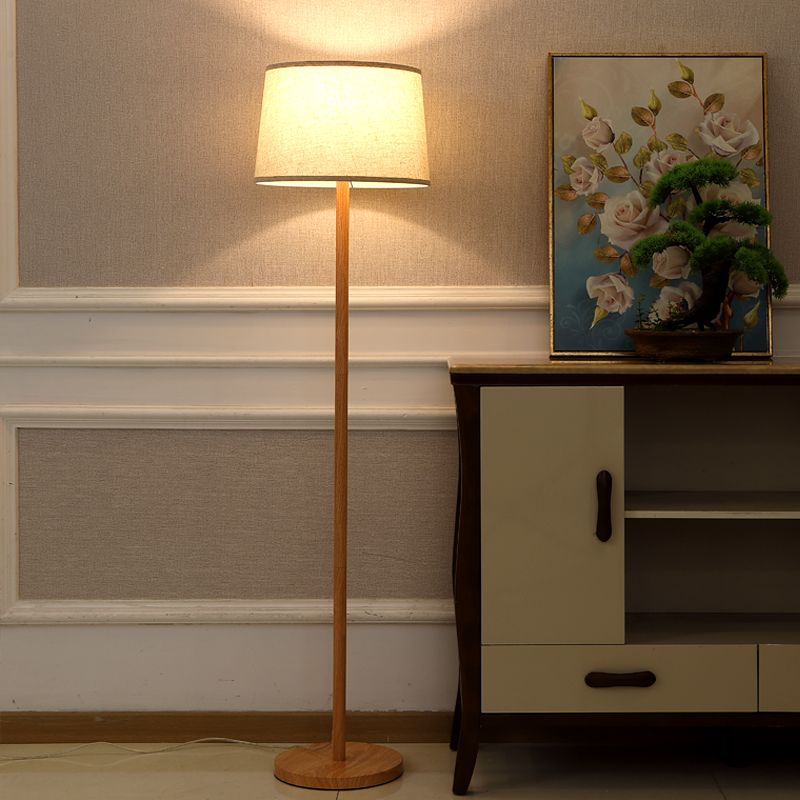 Floor Lamp Metal Frame Fabric Shade Modern Lighting | Kelvora