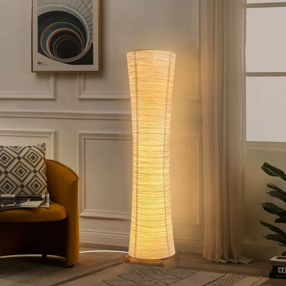 Floor Lamp Paper Shade LED Adjustable Lighting Minimalist | Taveren