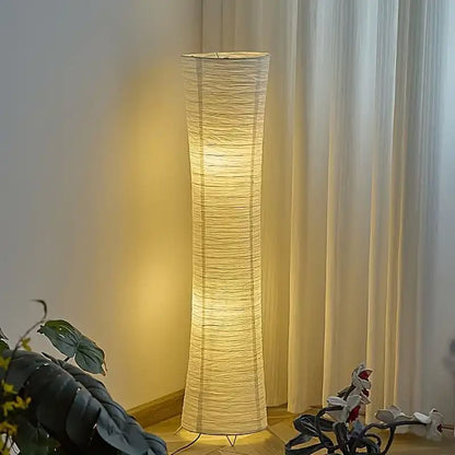 Floor Lamp Paper Shade LED Adjustable Lighting Minimalist | Taveren