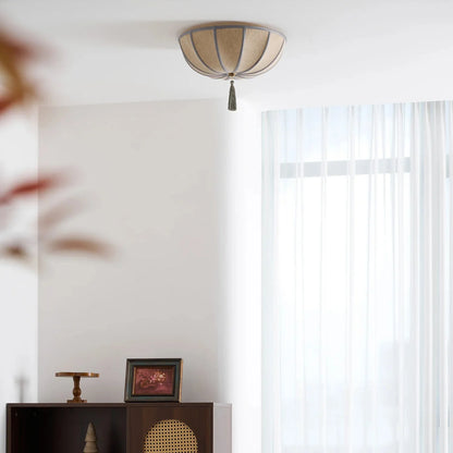 Floral Fabric Shade Ceiling Light Fixture | Lumivyn