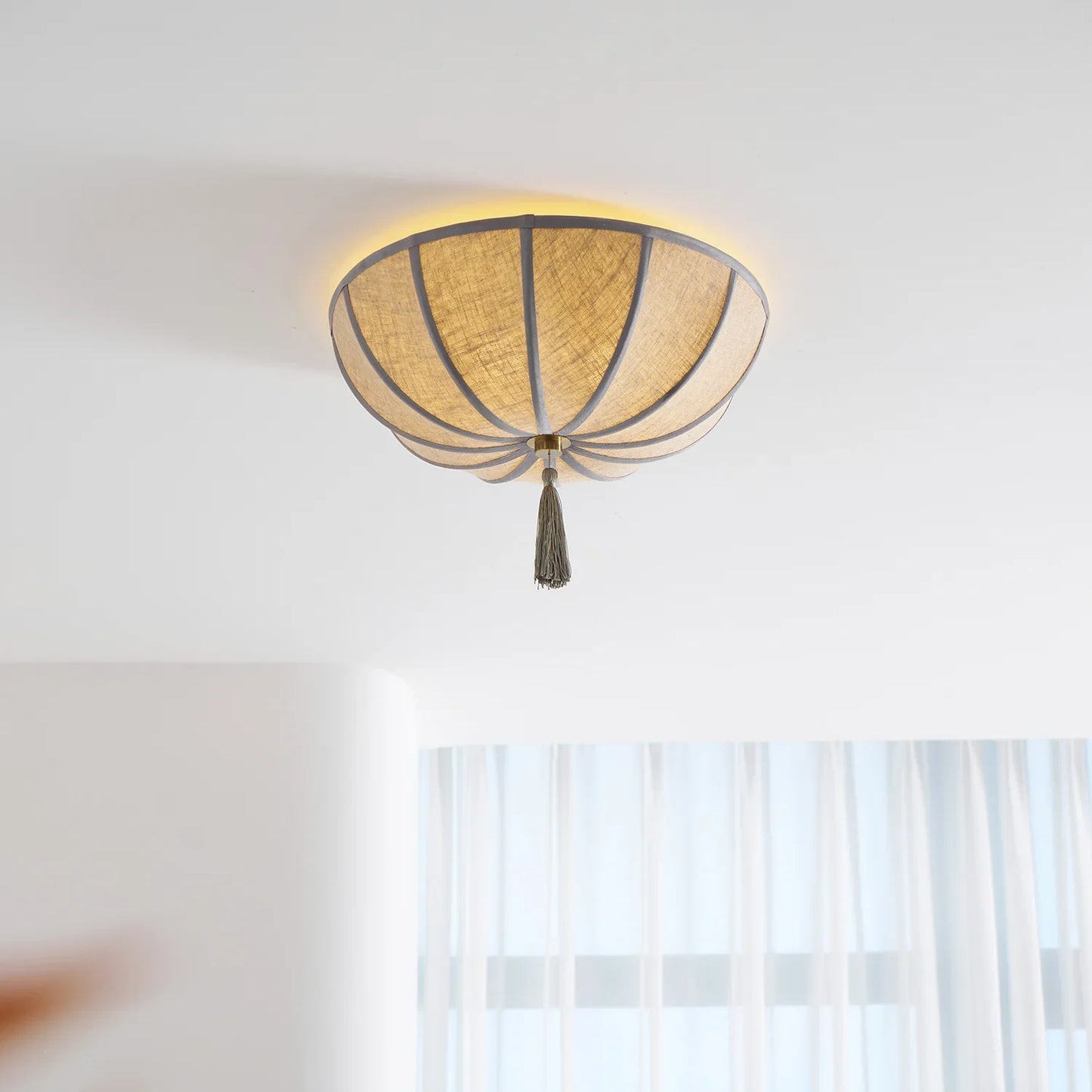 Floral Fabric Shade Ceiling Light Fixture | Lumivyn