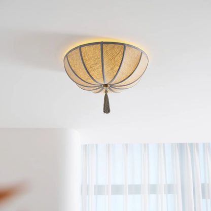 Floral Fabric Shade Ceiling Light Fixture | Lumivyn