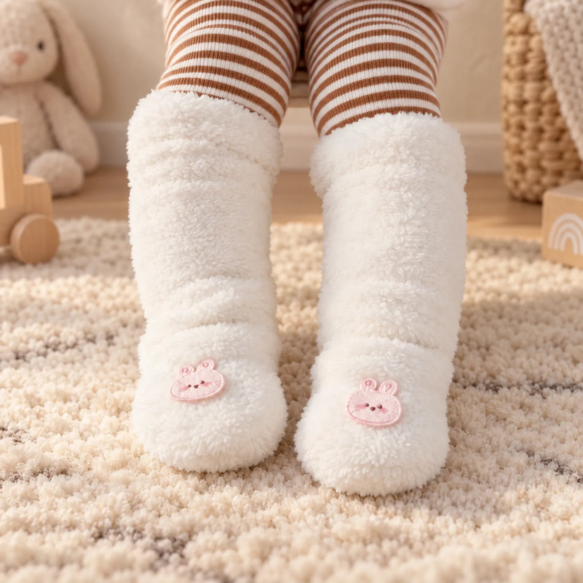 Fluffy Knee High Baby Socks