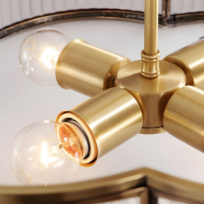 Flush Mount Ribbed Glass Ceiling Light in Traditional Style | Avelle