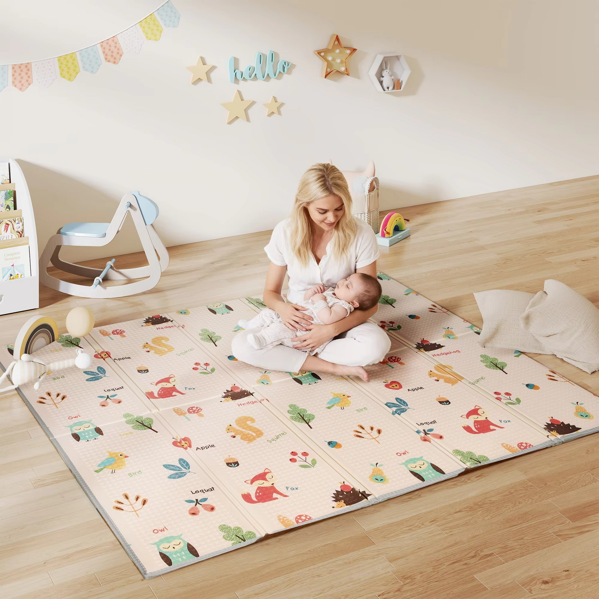Foldable Reversible Baby Play Mat Multicolour Rug | Norelin