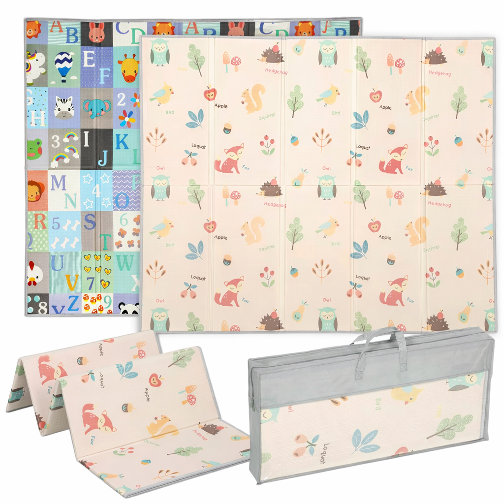 Foldable Reversible Baby Play Mat Multicolour Rug | Norelin