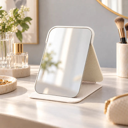 Foldable Vanity Mirror with Adjustable Desktop Stand