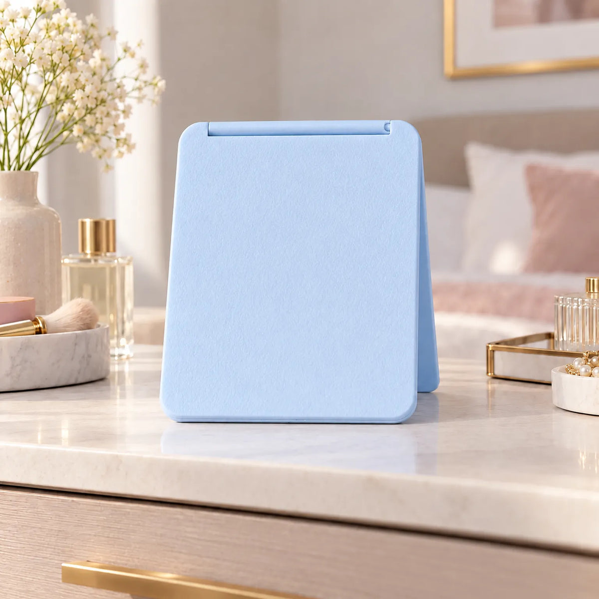 Folding Vanity Mirror for Travel and Makeup