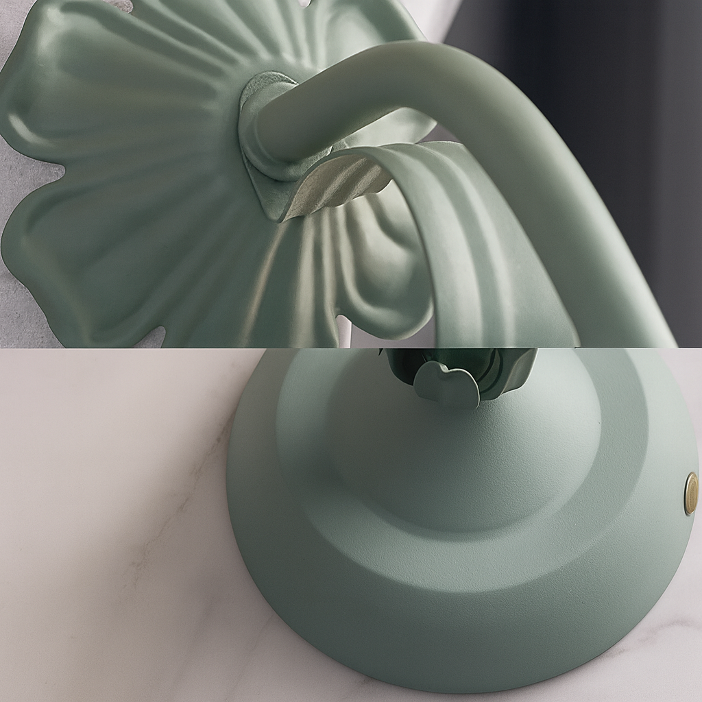 French Flower Vintage Style Table Lamp with Metal Base | Flaurin
