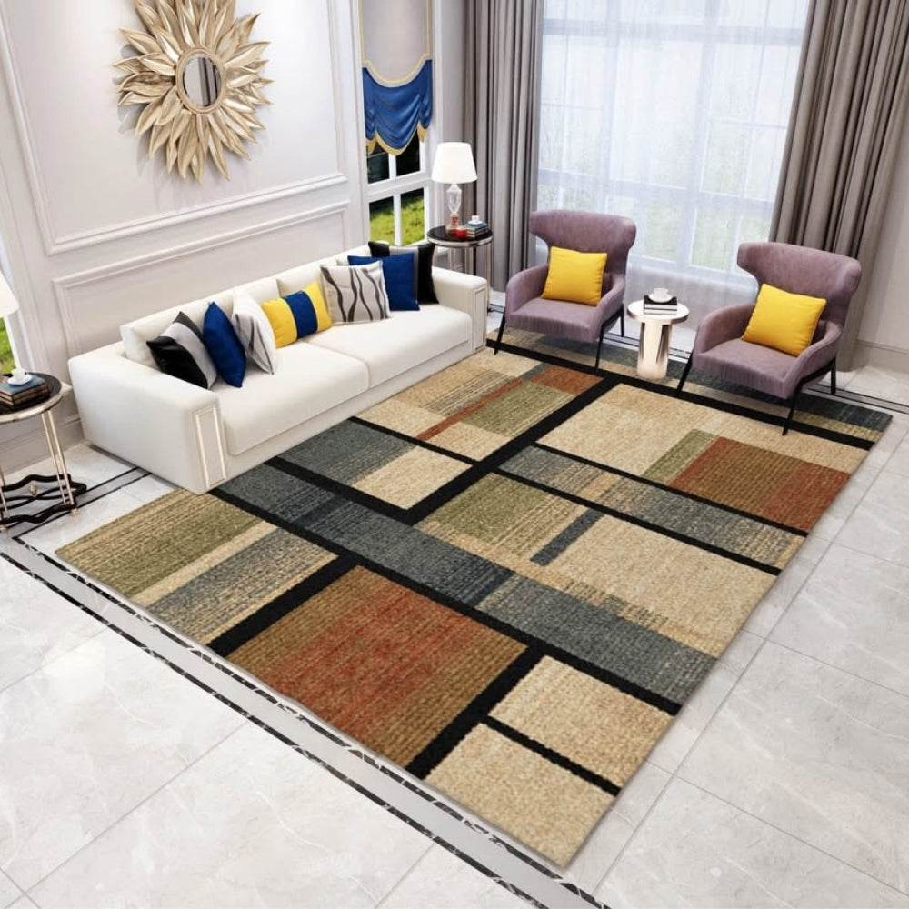Geometric Block Pattern Area Rug for Modern Interiors | Zentari