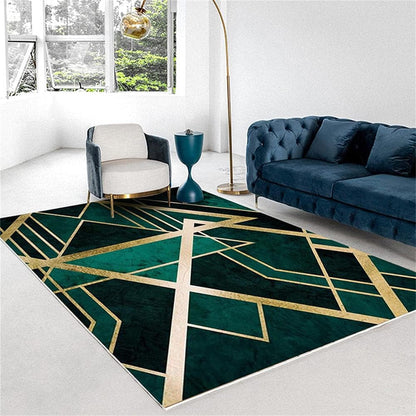 Geometric Glam Rug Non Slip Indoor Living Room Bedroom | Cordova