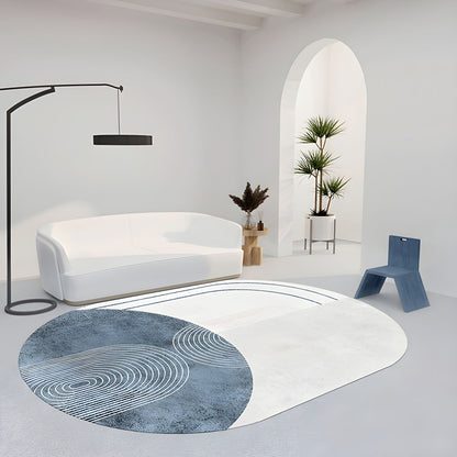 Geometric Oval Scandinavian Polyester Rug Finish | Kervian