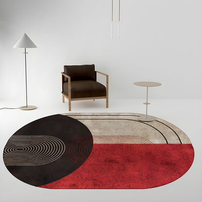 Geometric Oval Scandinavian Polyester Rug Finish | Kervian