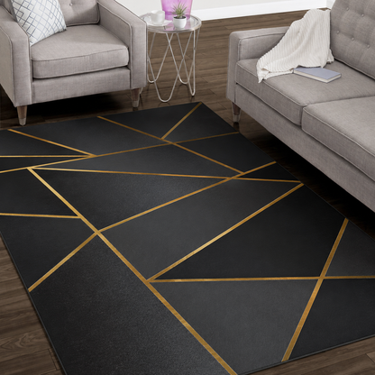 Geometric Pattern Area Rug Modern Living Room Style Decor | Zantril