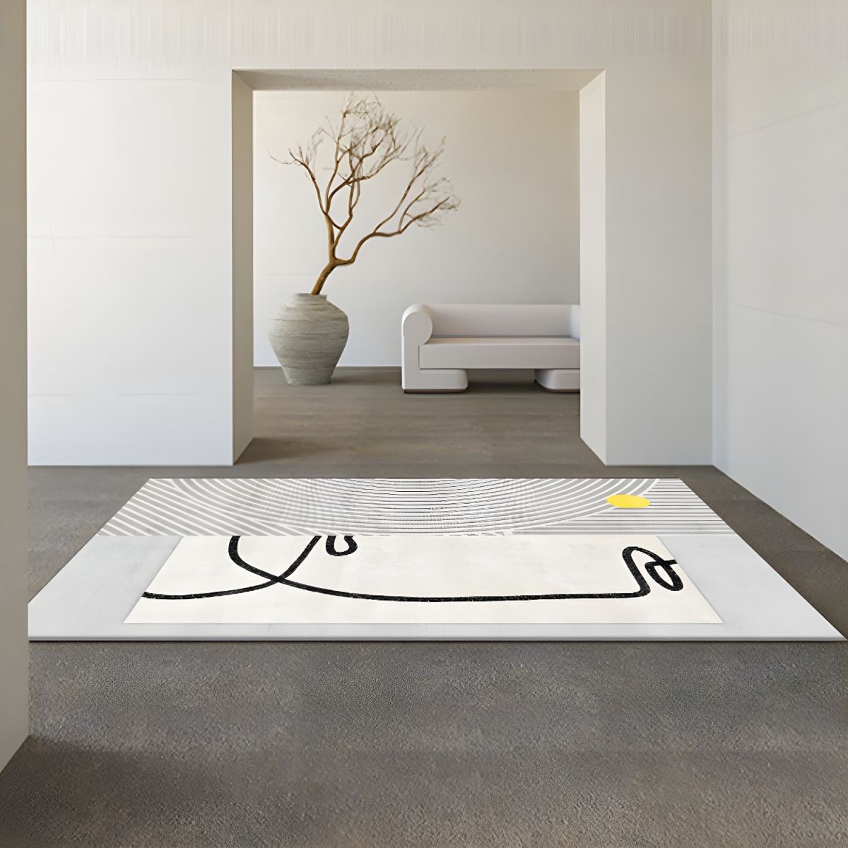 Geometric Pattern Scandinavian Style Polyester Rug | Vendalo