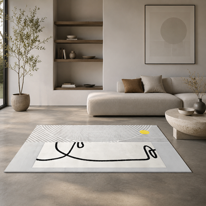 Geometric Pattern Scandinavian Style Polyester Rug | Vendalo