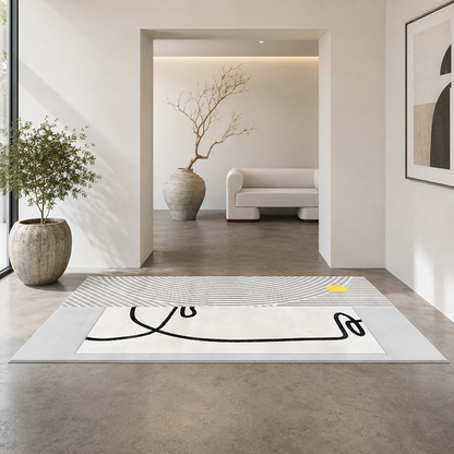 Geometric Pattern Scandinavian Style Polyester Rug | Vendalo