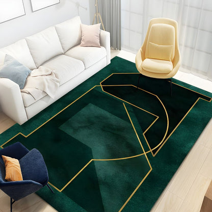 Glam Geometric Non Slip Rectangular Modern Area Rug | Caldris