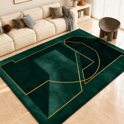 Glam Geometric Non Slip Rectangular Modern Area Rug | Caldris