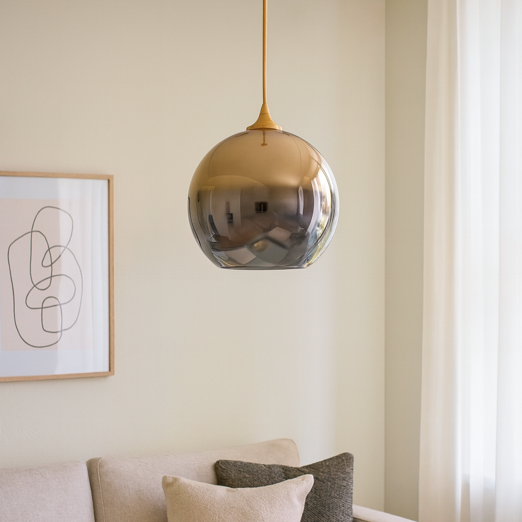 Glass Globe Pendant Light LED Modern Ceiling Design | Pelnora